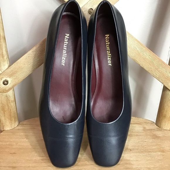 Naturalizer Womens Boundary Navy Blue Leather Pump Heel Size 8.5N - Picture 3 of 9